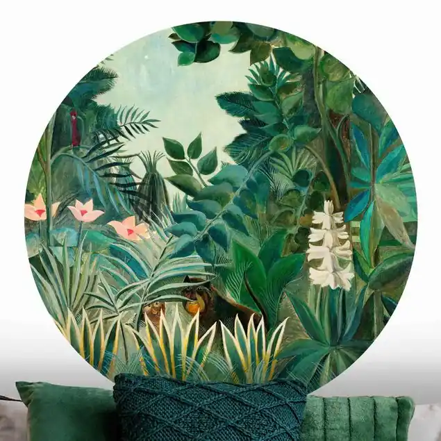 Billig Henri Rousseau - Dschungel am Äquator Runde Fototapete