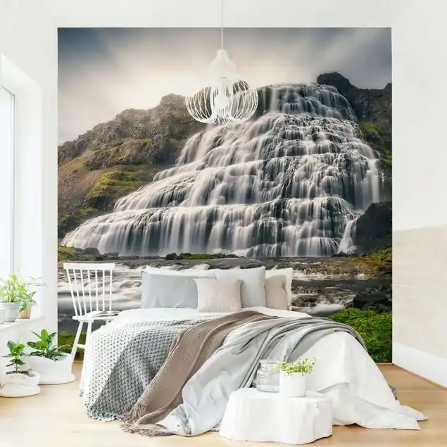 Dynjandi Wasserfall Fototapete • Vliestapete + Kleister • hergestellt in Deutschland Kostenloser Versand