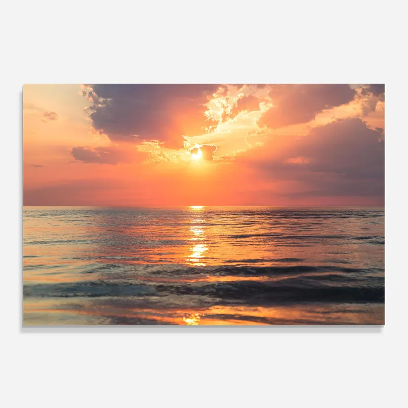 Sonderaktion Küchenrückwand Glas Orange Sunrise Cloud