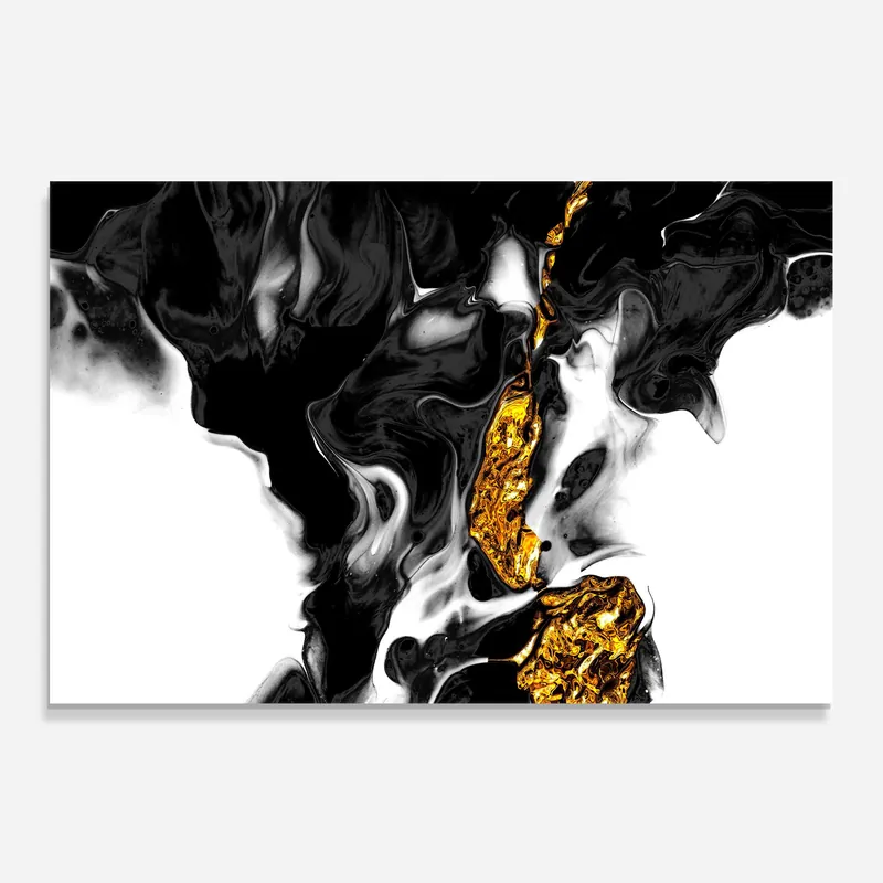 Nur Für Kurze Zeit Küchenrückwand Glas Abstract Black And Gold