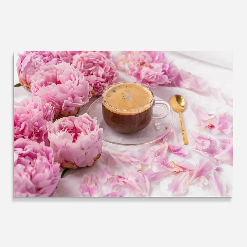 Küchenrückwand Glas Peony And Coffee Sofort Bestellen