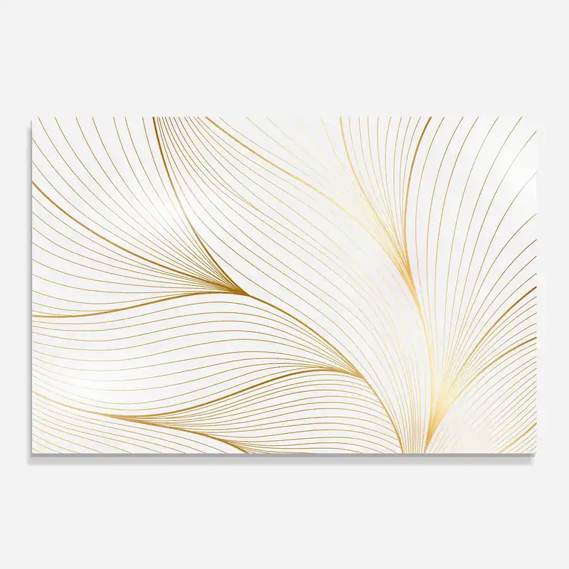 Echt Küchenrückwand Glas Gold Wave