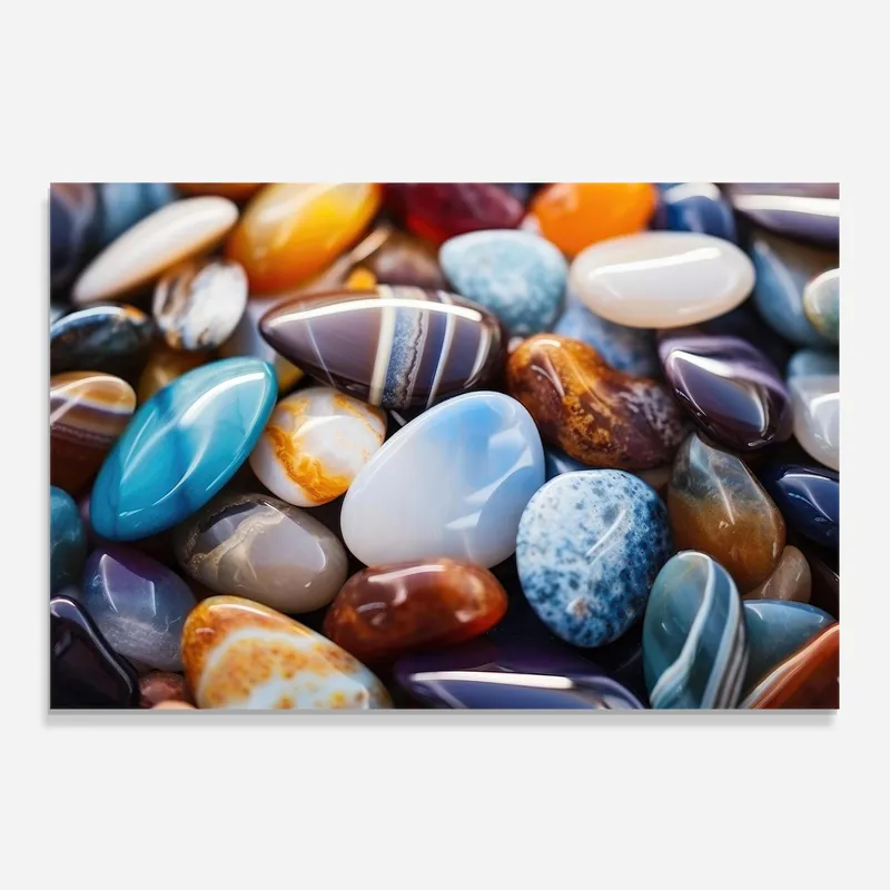Neu Küchenrückwand Glas Beach Gemstones