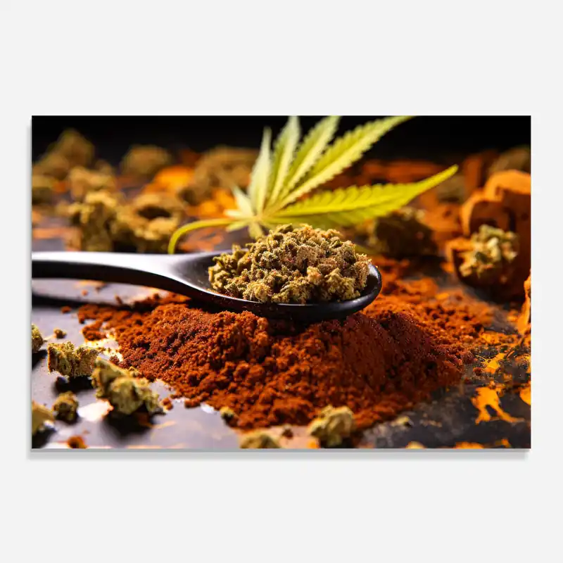 Angebot Küchenrückwand Glas Cannabis Seasoning