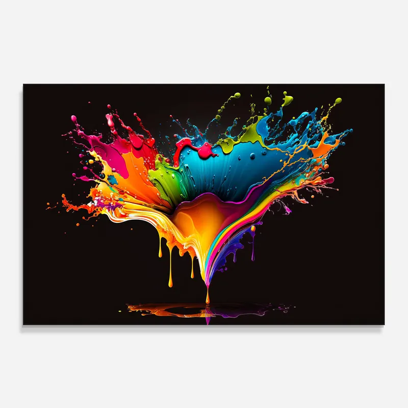 Schneller Versand Küchenrückwand Glas Colorful Rainbow Splash