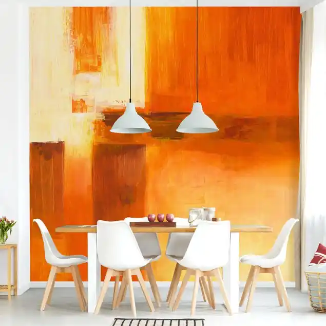 Petra Schüßler - Komposition in Orange und Braun 01 Fototapete • Vliestapete + Kleister • hergestellt in Deutschland Wochenendangebot