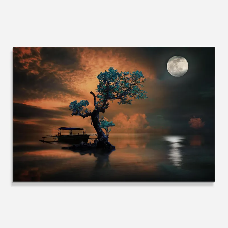 Nur Für Kurze Zeit Küchenrückwand Glas Blue Tree