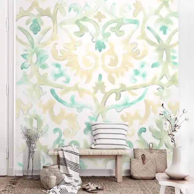 Bohemian Aquarell Ornament Fototapete • Vliestapete + Kleister • hergestellt in Deutschland Geprüft