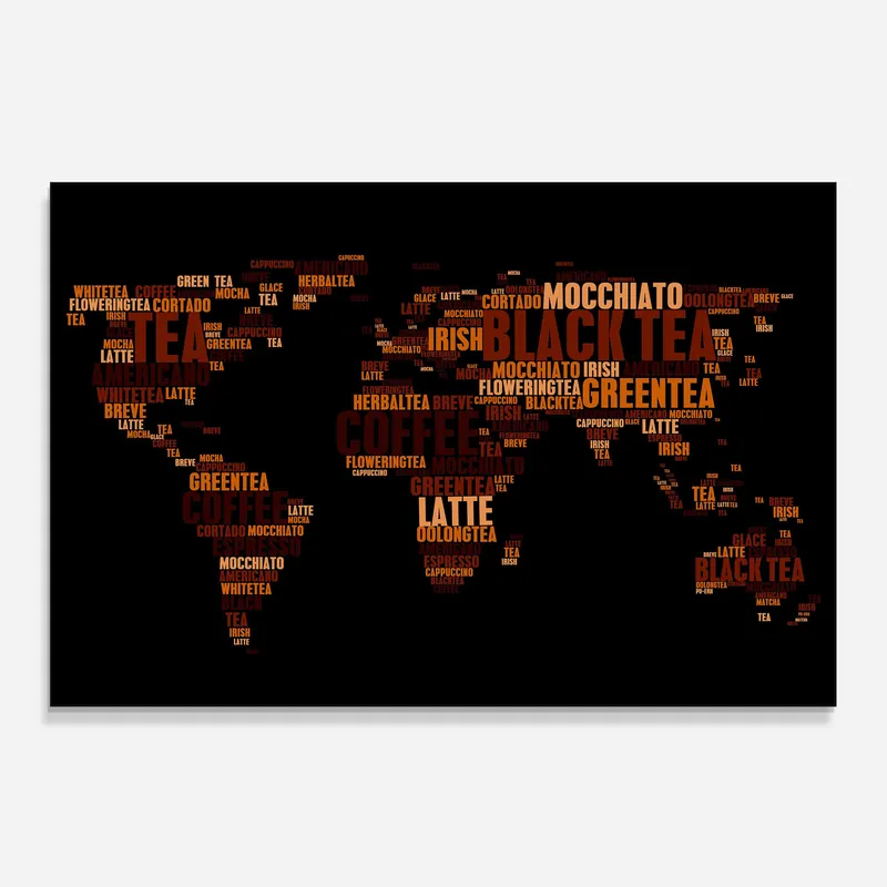 Küchenrückwand Glas Coffee Black Map Top-Preis