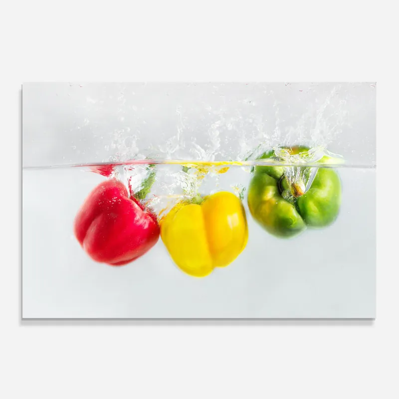 Neu Im Sortiment Küchenrückwand Glas Bellpepper In Water