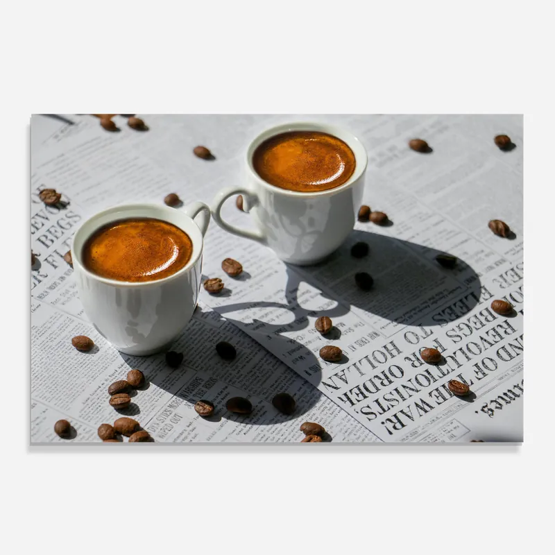 Küchenrückwand Glas Newspaper Coffee Kostenfreie Lieferung