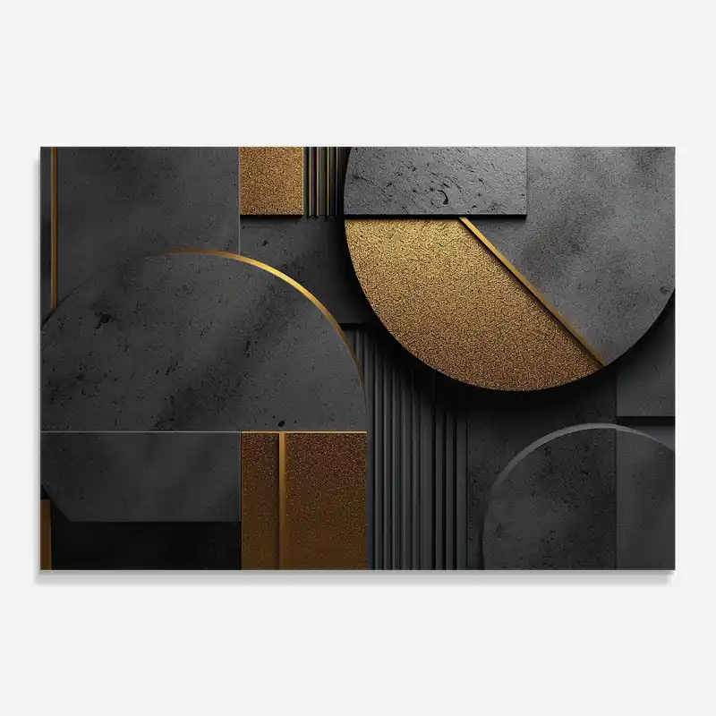 Ausverkauf Küchenrückwand Glas Gold With Grey Circle