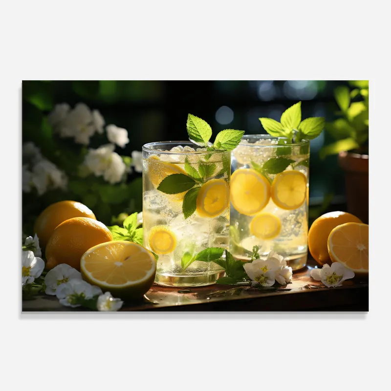 Küchenrückwand Glas White Flowers Lemonade Beliebt
