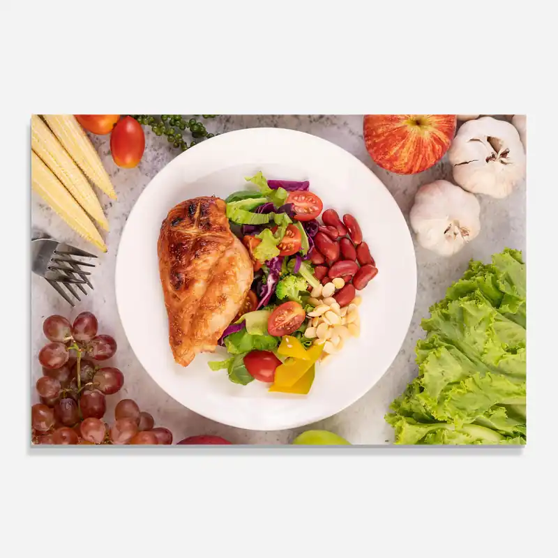 Preiswert Küchenrückwand Glas Salad With Chicken