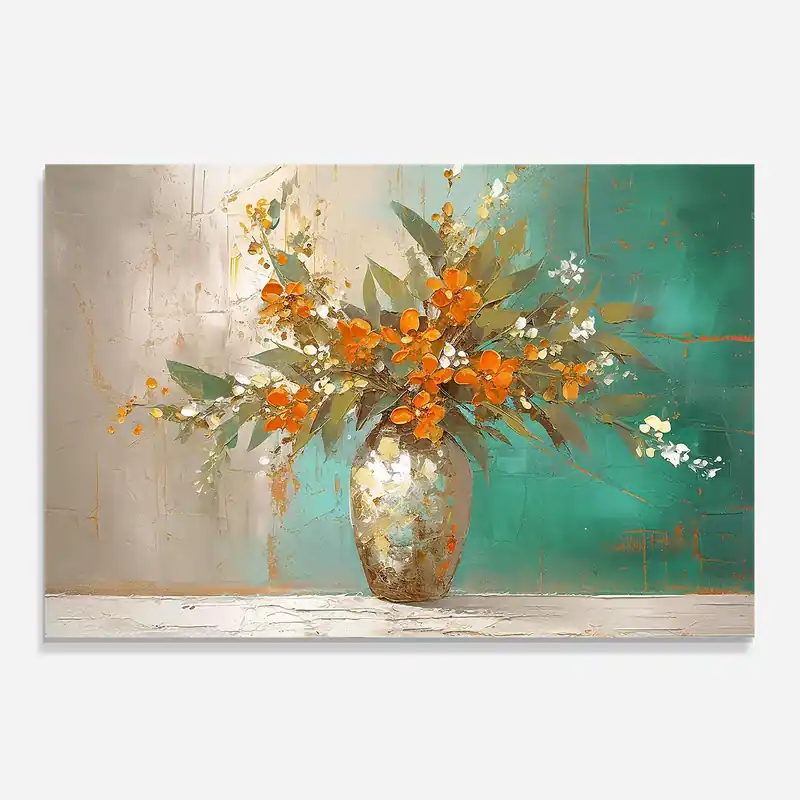 Küchenrückwand Glas Grey Vase Orange Neuheit
