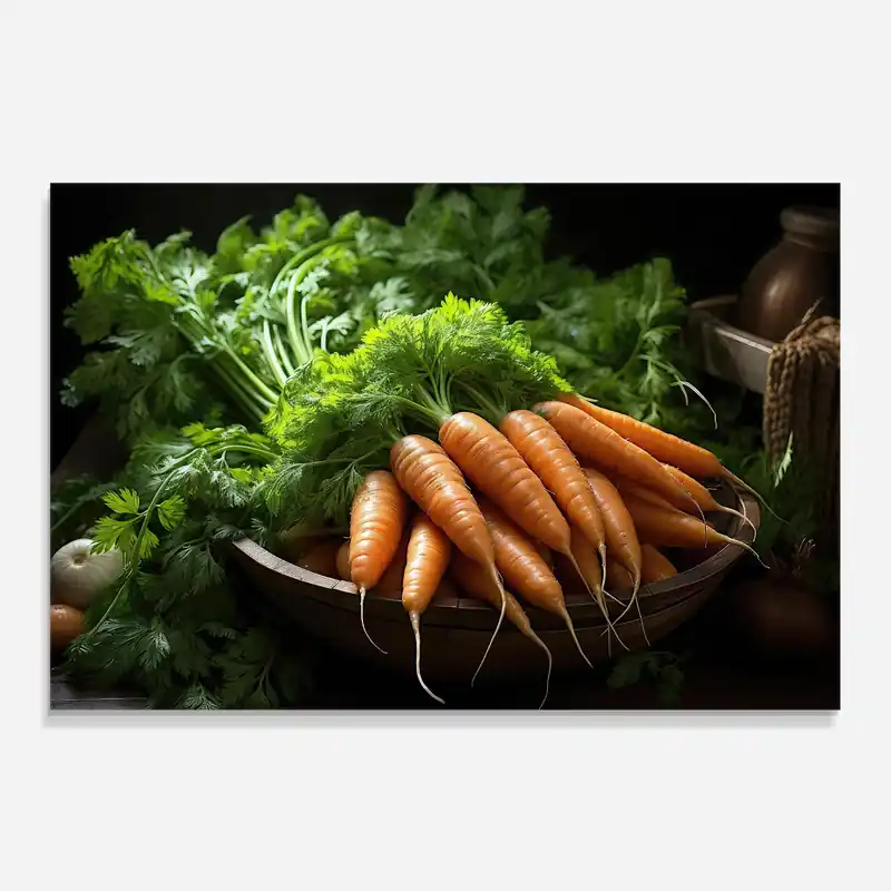 Super-Preis Küchenrückwand Glas Fresh Carrots Basket