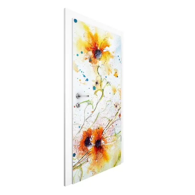 Knallerangebot Painted Flowers Türtapete