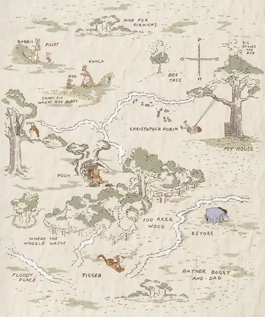 Winnie the Pooh Map Fototapete Sichere Zahlung
