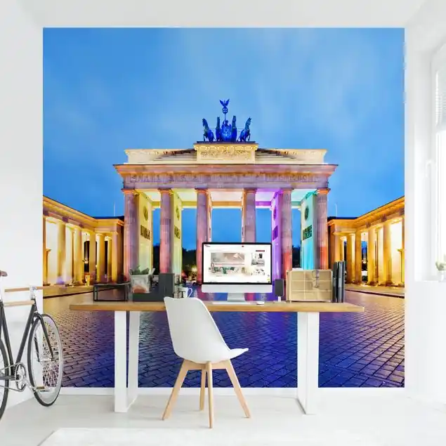 Knallerangebot Erleuchtetes Brandenburger Tor Fototapete • Vliestapete + Kleister • hergestellt in Deutschland