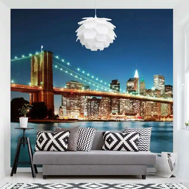 Bestseller Nighttime Manhattan Bridge Fototapete • Vliestapete + Kleister • hergestellt in Deutschland
