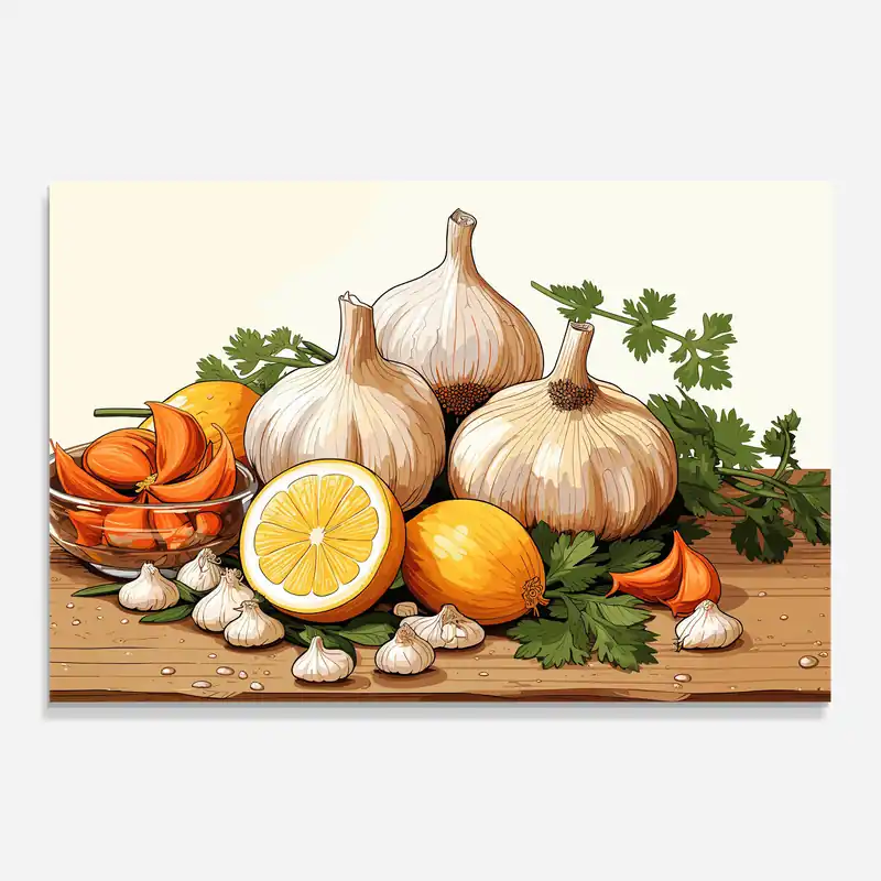 Ausverkauf Küchenrückwand Glas Garlic Seasoning