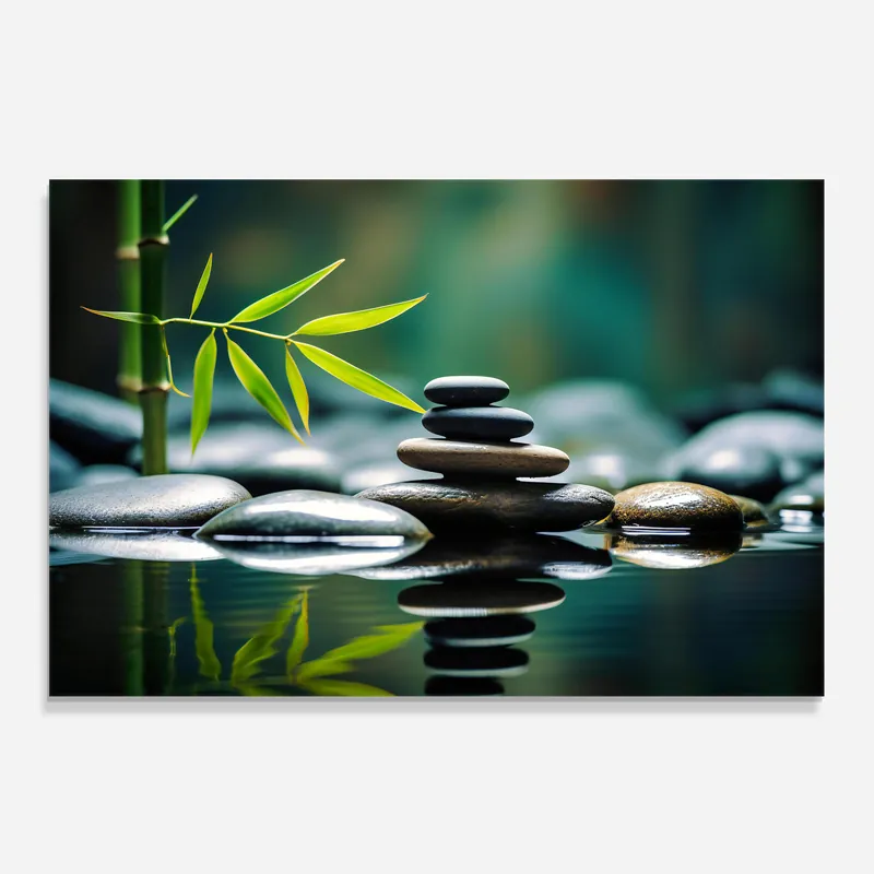 Küchenrückwand Glas Bamboo Stones Top-Angebot