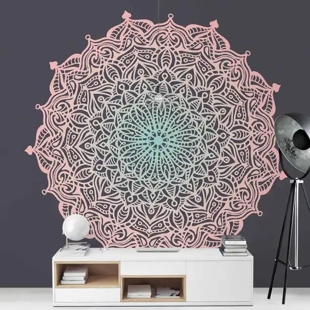 Knallerangebot Mandala Ornament in Rose und Blau Fototapete • Vliestapete + Kleister • hergestellt in Deutschland