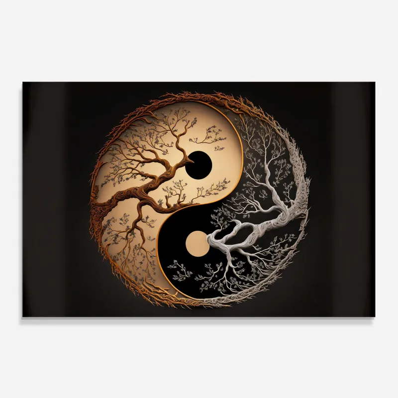 Küchenrückwand Glas Old Tree Yinyang Sonderangebot