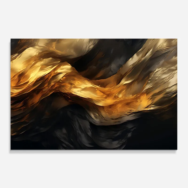 Letzte Chance Küchenrückwand Glas Golden Waves With Black