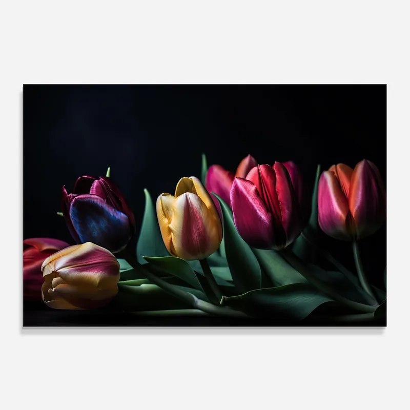 Küchenrückwand Glas Pink Yellow Tulips Schneller Versand