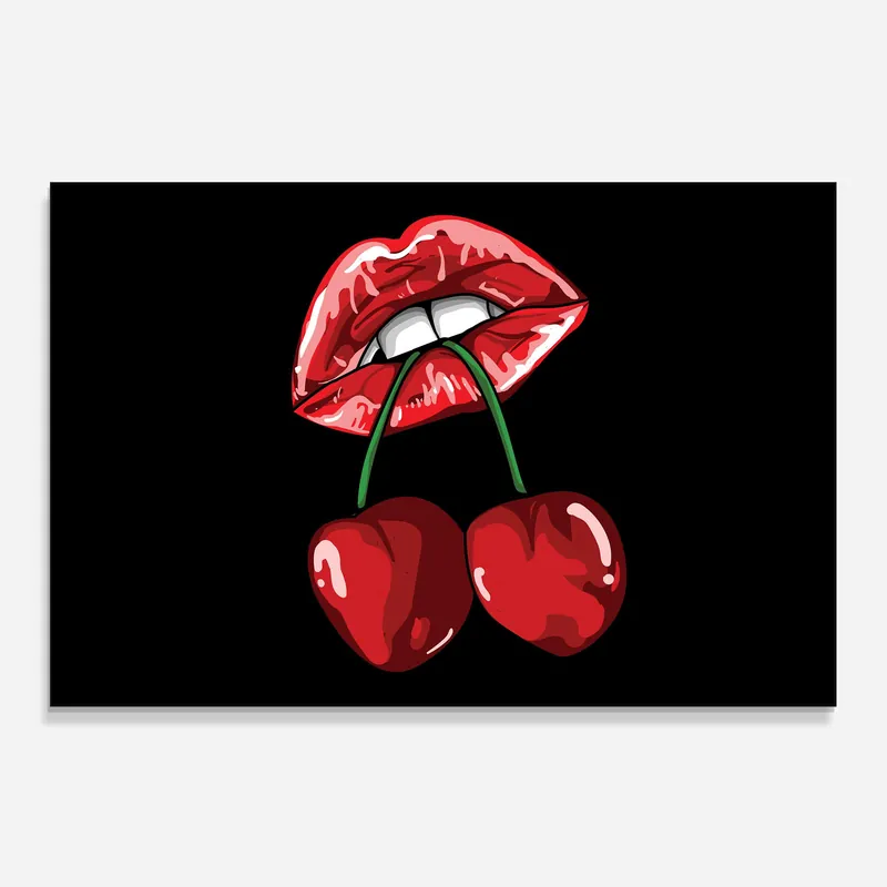 Preisknaller Küchenrückwand Glas Cherry Lips