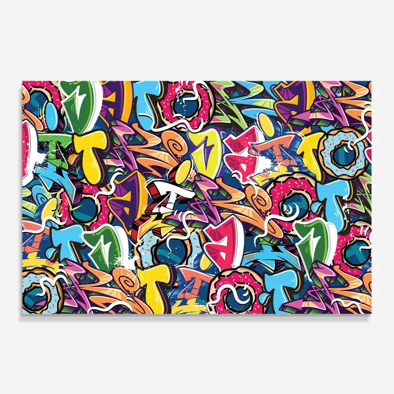 Mega-Angebot Küchenrückwand Glas Graffiti Letters