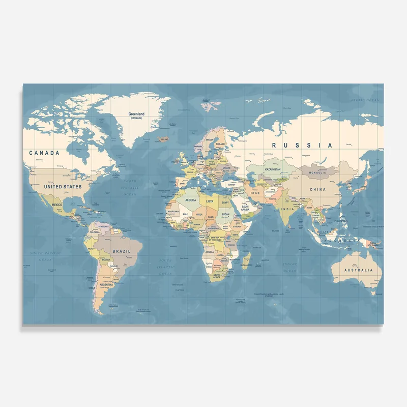 Küchenrückwand Glas Blue World Map Heißes Angebot