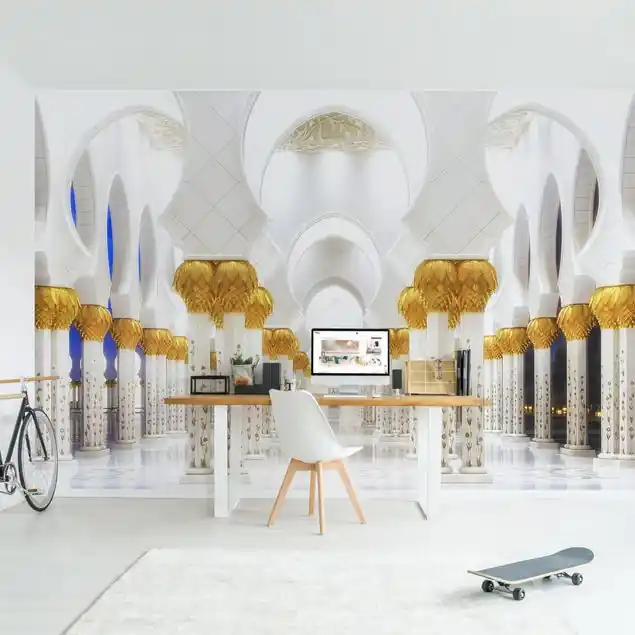 Moschee in Gold Fototapete • Vliestapete + Kleister • hergestellt in Deutschland Preis Gesenkt
