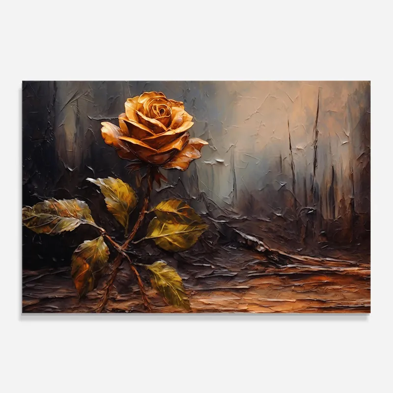 Küchenrückwand Glas Orange Rose Art Kostenloser Versand