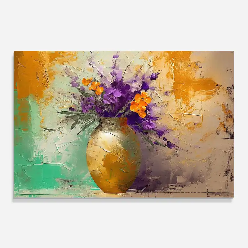 Küchenrückwand Glas Purple Orange Plant Vase Mega-Angebot