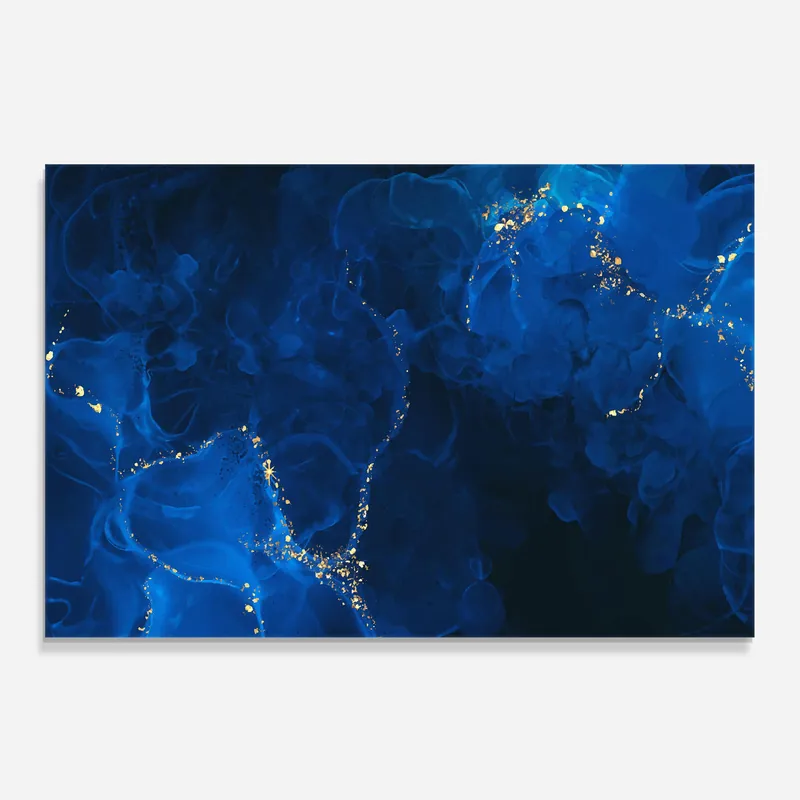 Bestpreis Küchenrückwand Glas Blue Ink Marble
