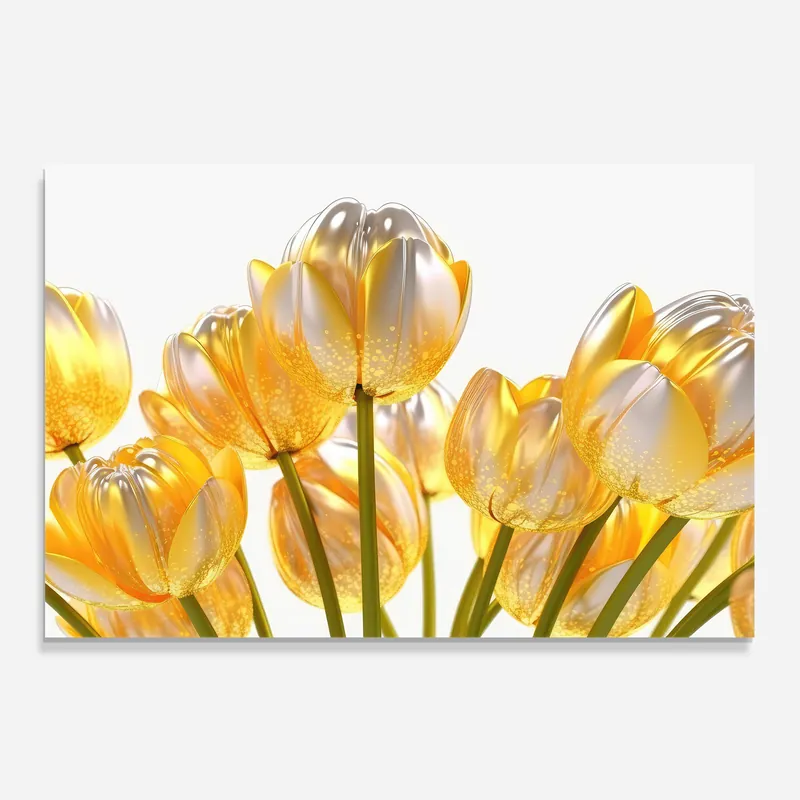 Mega-Angebot Küchenrückwand Glas Gold White Tulips