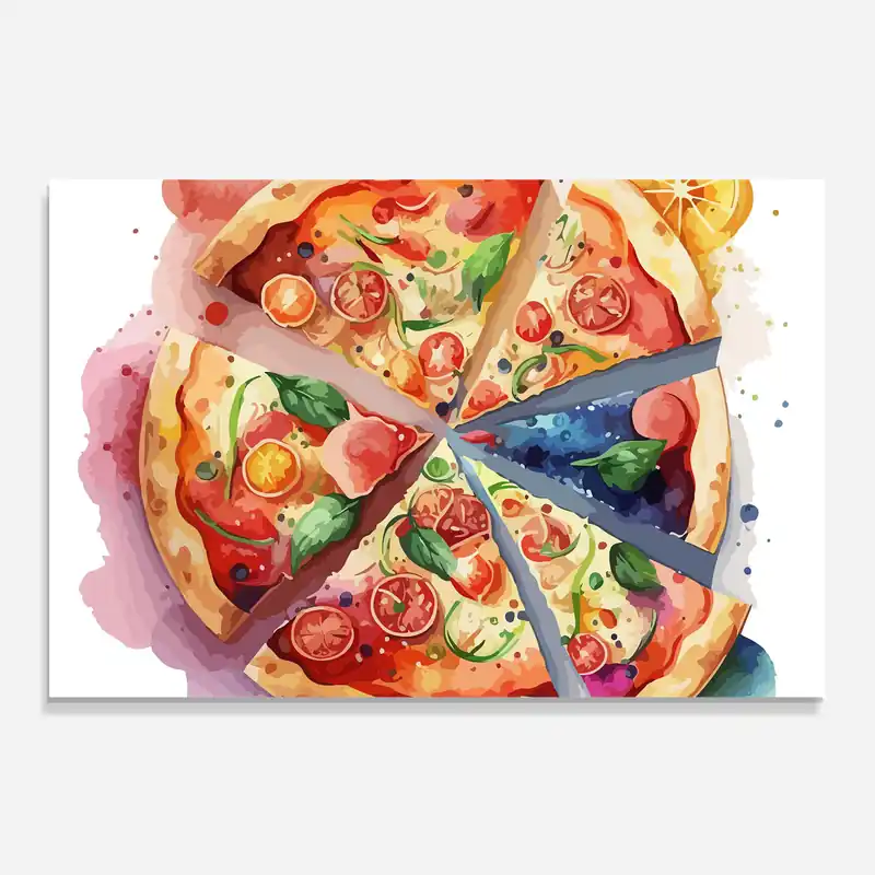 Begrenztes Angebot Küchenrückwand Glas Watercolor Pizza