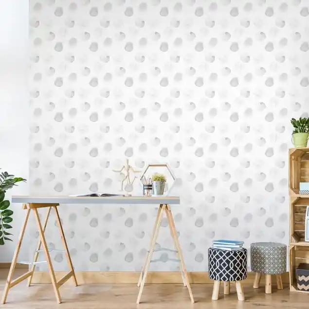 Super-Preis Aquarell Punkte Grau Fototapete • Vliestapete + Kleister • hergestellt in Deutschland