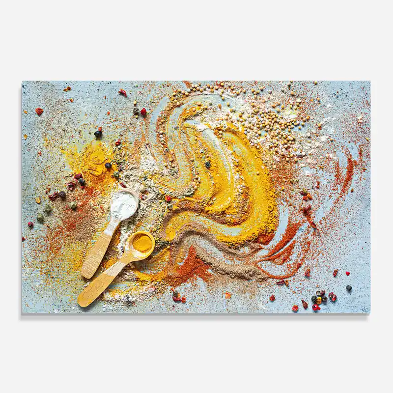 Küchenrückwand Glas Orange Yellow Powder Kostenloser Rückversand