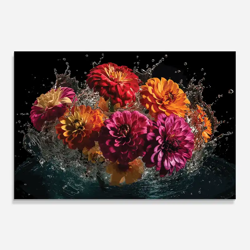 Küchenrückwand Glas Flower Water Splash Abverkauf
