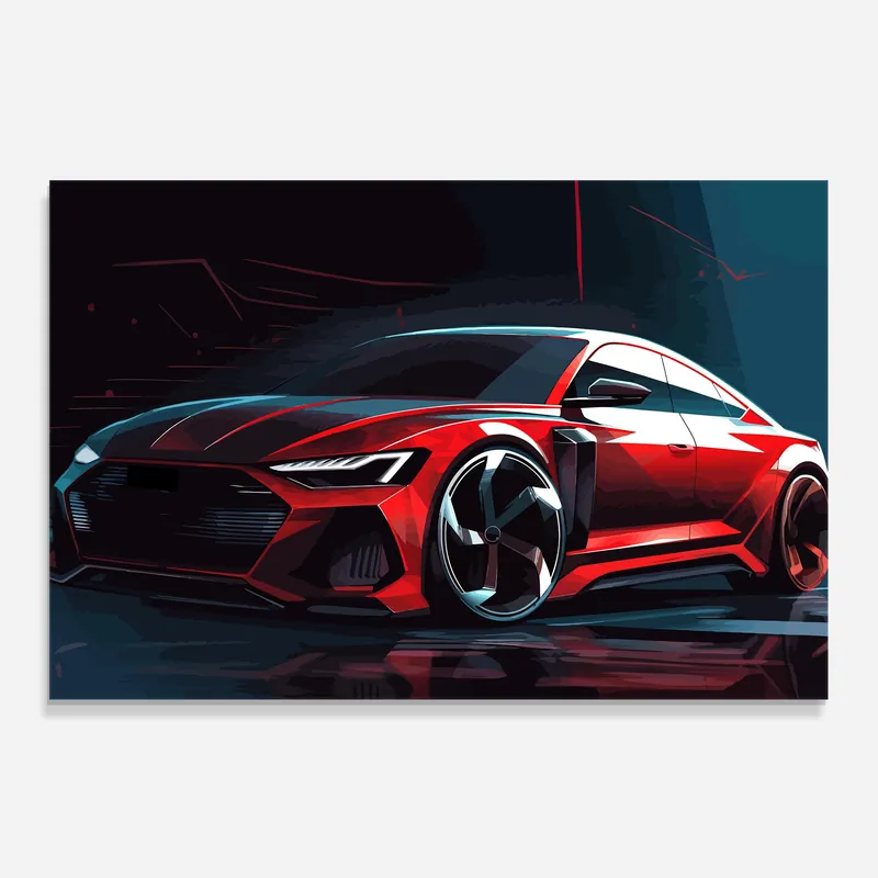 Küchenrückwand Glas Red Blue Sport Car Knallerangebot