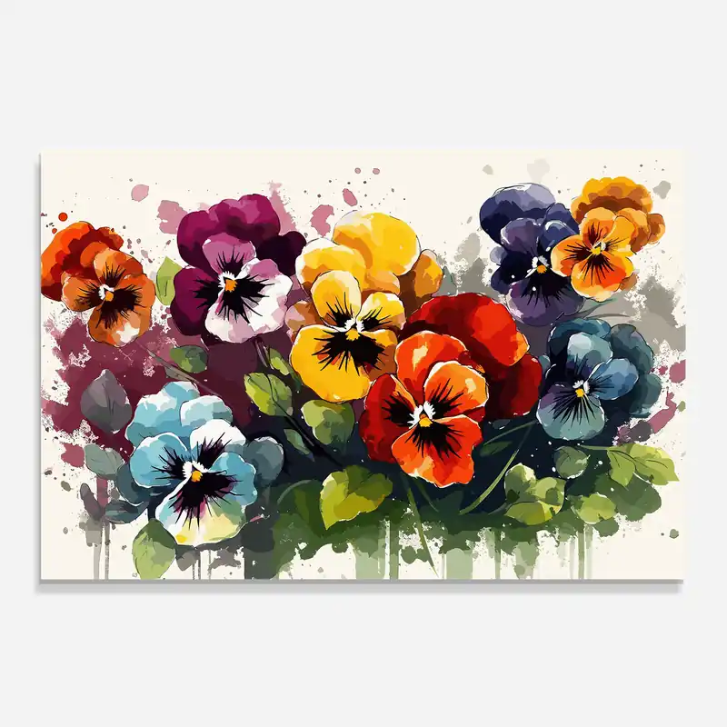 Preisreduziert Küchenrückwand Glas Mix Paint Flowers