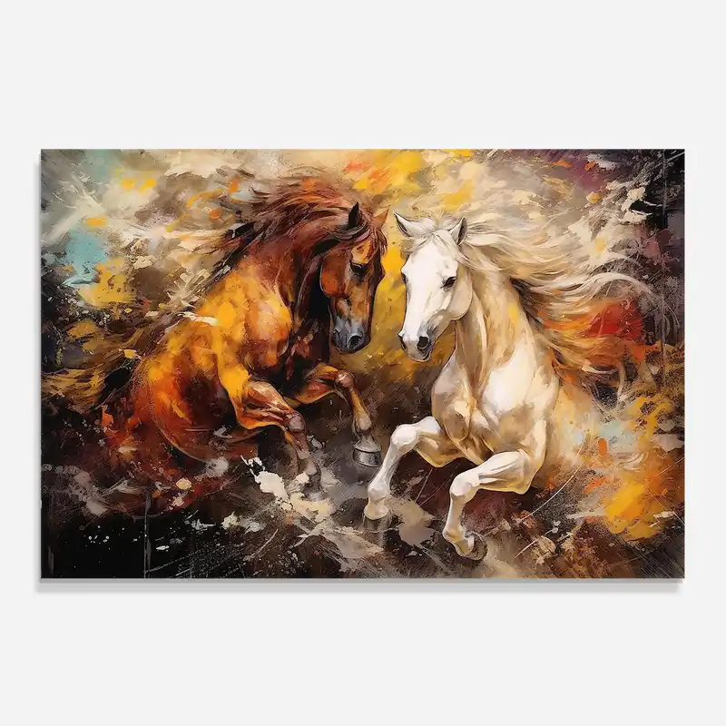 Küchenrückwand Glas Brown White Horses Sichere Zahlung