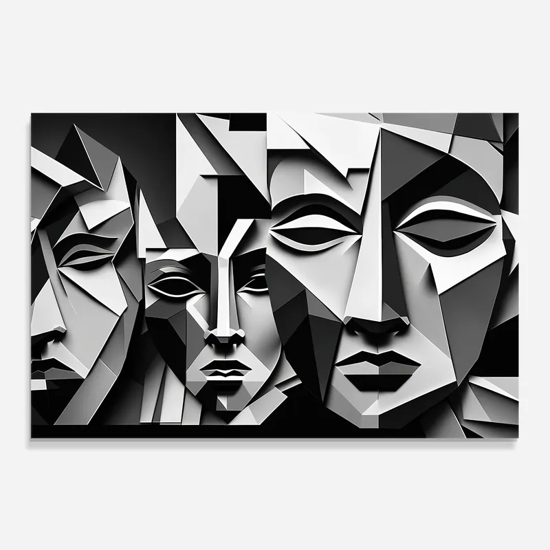 Zertifiziert Küchenrückwand Glas Grey Faces Collage