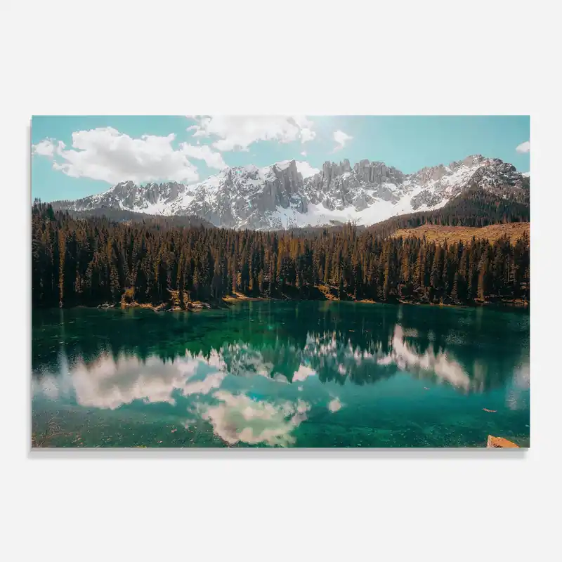 Billig Küchenrückwand Glas Mountain Lake View