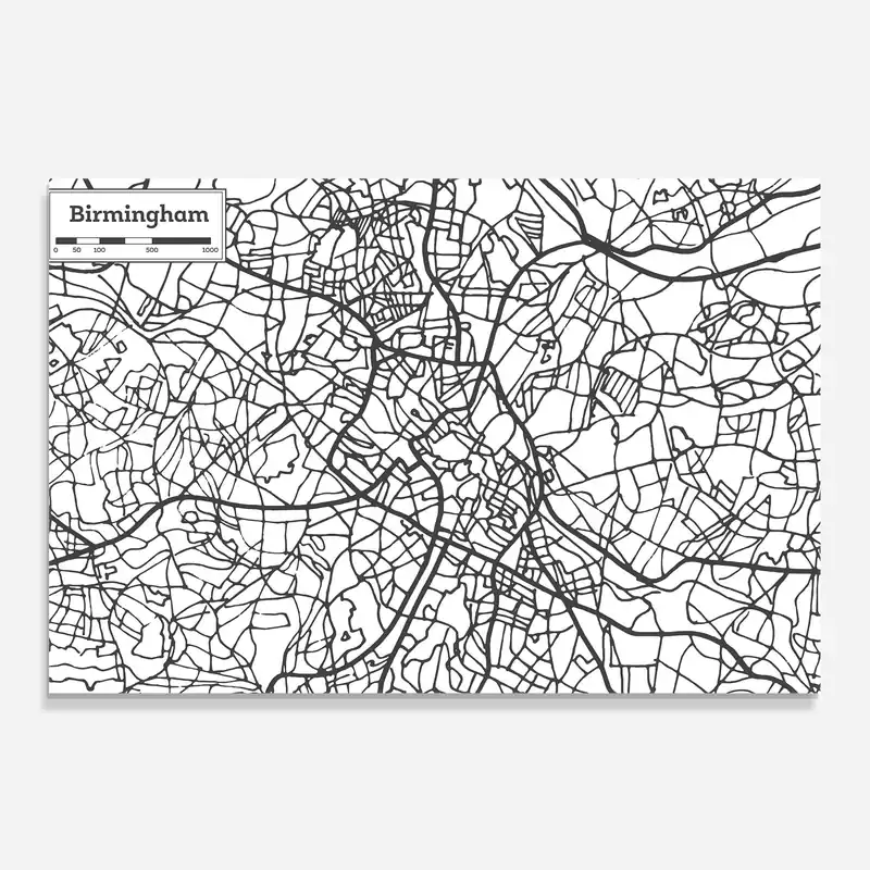 Küchenrückwand Glas Birmingham Map Gratis Versand