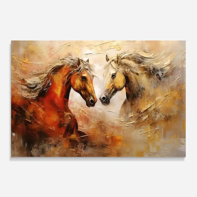 Ausverkauf Küchenrückwand Glas Red Yellow Horses