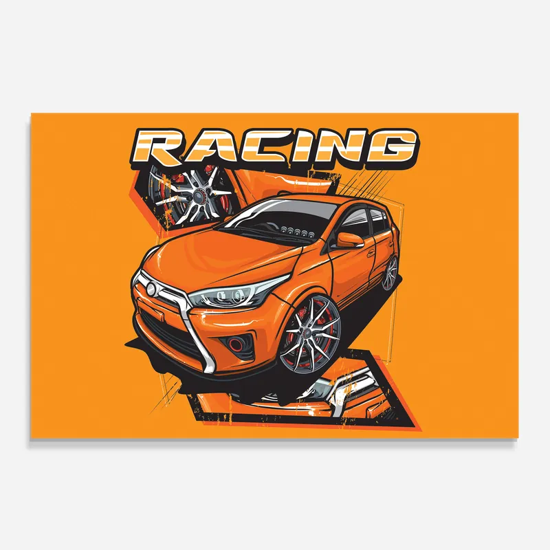Sichere Zahlung Küchenrückwand Glas Racing Orange Car